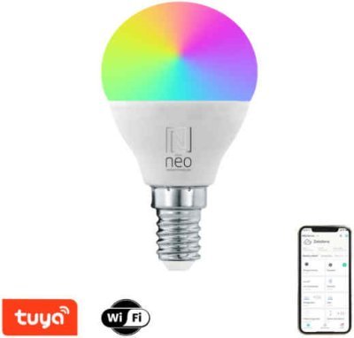 Immax NEO LITE Smart - žárovka LED E14 6W RGB+CCT barevná a bílá, stmívatelná, WiFi, P45