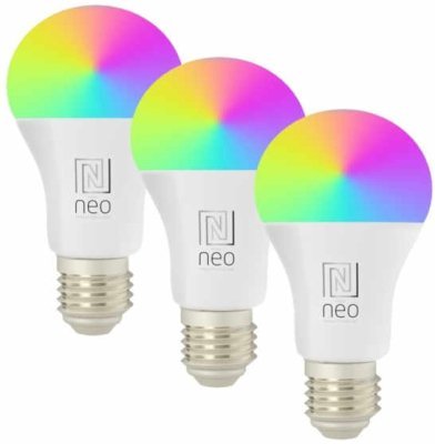 Immax NEO Smart - 3x žárovka LED E27 11W RGB+CCT barevná a bílá, stmívatelná, Zigbee 3.0