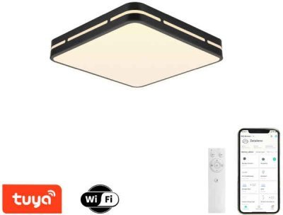 Immax NEO LITE PERFECTO Smart - stropní svítidlo čtverec, černé 30cm, 24W, Tuya, Wi-Fi