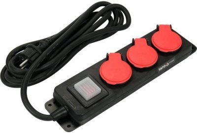 Kabel prodlužovací dílenský 3 m vypínač 3 zásuvky Yato YT-81240