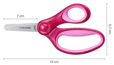 Fiskars dětské nůžky se třpytkami 13 cm, růžové