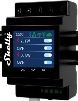Shelly Pro 4PM - spinací modul na DIN lištu, Wi-Fi, Bluetooth, LAN, 4x16A