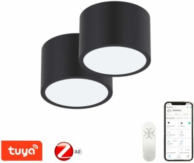 Immax NEO sada 2x RONDATE Smart - stropní svítidlo 15cm 12W černé Zigbee 3.0 + DO