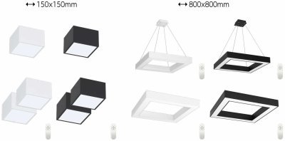 Immax NEO CANTO Smart - stropní svítidlo 15x15cm 12W černé Zigbee 3.0