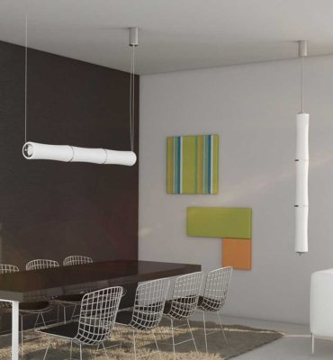 Immax NEO BAMBOOS Smart - závěsné svítidlo 90cm 30W bílé Zigbee 3.0