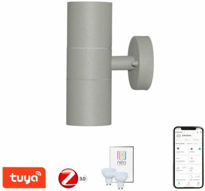 Immax NEO PARED Double Smart - šedé bodové nástěnné svítidlo venkovní 2x GU10 Zigbee 3.0