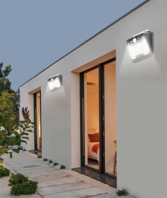 Immax - venkovní solární nástěnné LED osvětlení IMMAX PETTY s PIR čidlem, 3W