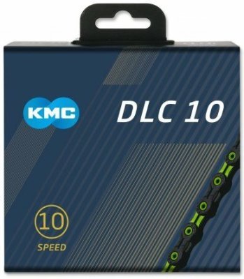Řetěz KMC DLC SL 10 zeleno/černý v krabičce 116 čl.