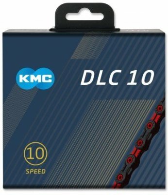 Řetěz KMC DLC SL 10 červeno/černý v krabičce 116 čl.