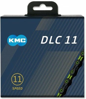 Řetěz KMC DLC SL 11 zeleno/černý v krabičce 118 čl.