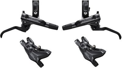 Brzda kotoučová SHIMANO Deore M6100 přední a zadní komplet bez kotoučů, (zadní J-kit)