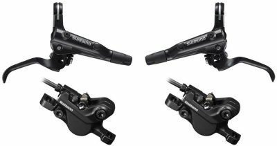 Brzda kotoučová SHIMANO MT501 černá př. A zad. Komplet bez kotoučů, černé hadice (zadní J-kit)