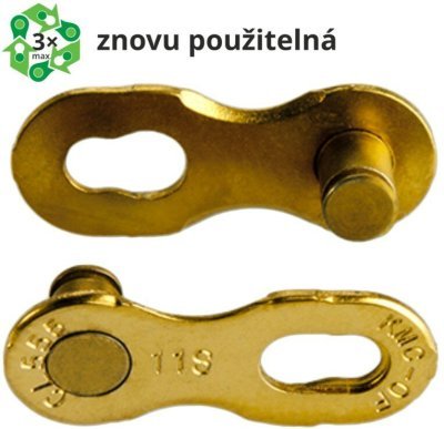 Spojka řetězu KMC 11 speed Gold, balení 2 ks, cena za balení