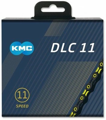 Řetěz KMC DLC SL 11 žluto/černý v krabičce 118 čl.