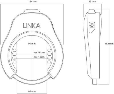 Zámek LINKA Bluetooth na zadní stavbu rámu
