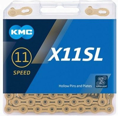 Řetěz KMC X-11 Super Light zlatý v krabičce 118 čl.
