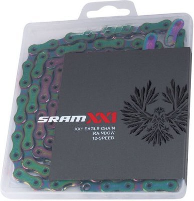 Řetěz SRAM 12 speed PC XX1 Eagle hollowpin 126 čl.+ spojka powerlock Flowlink rainbow