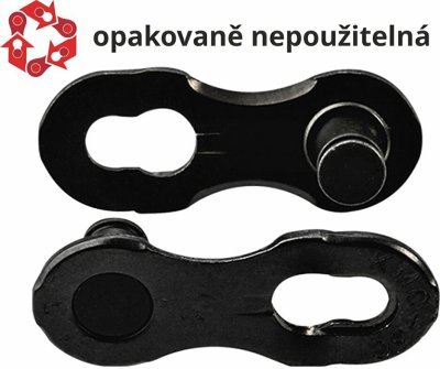 Spojka řetězu KMC 12NR DLC černá, 2 ks na blistru, cena za 2 ks