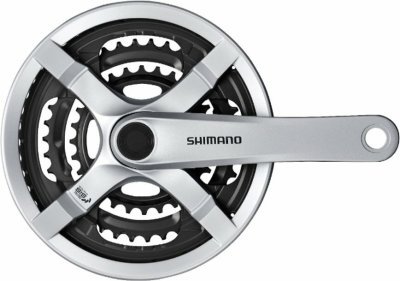 Kliky SHIMANO Tourney FC-TX501-S 170mm 48-38-28 zubů, stříbrné s krytem, v krabičce