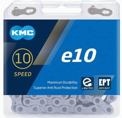 Řetěz KMC e10 E-bike EPT šedý v krabičce 136 čl.
