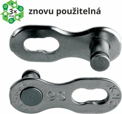 Spojka řetězu KMC  9 speed EPT povrch, šedý, balení 2 ks, cena za balení