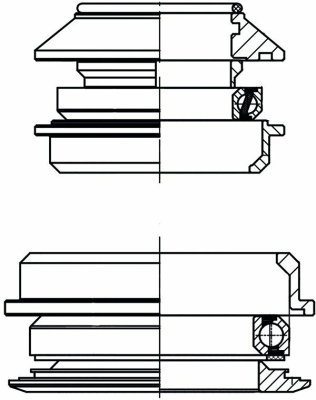 Semi-integrované asymetrické hlavové složení M-WAVE 1,5" a 1 1/8" černé