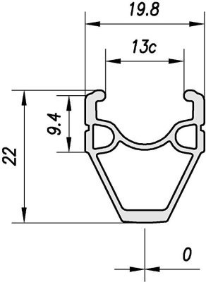 Ráfek MACH1 silniční Omega V-brake 32děr/0nýt černý