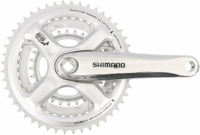 Kliky SHIMANO FC-M191-S 170mm 48-38-28 zubů, stříbrné, bez krytu, 8 speed, pro osu čtyřhran