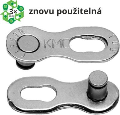 Spojka řetězu KMC 10 speed EPT povrch, šedý, balení 2 ks, cena za balení