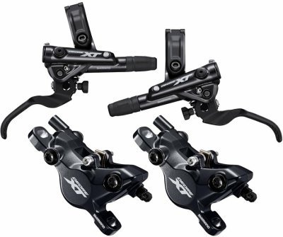 Brzda kotoučová SHIMANO XT M8100 přední a zadní komplet bez kotoučů a adapteru, J-kit v krabičce