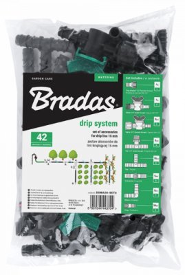 Sada 42ks příslušenství pro zavlažovací hadice 16mm BRADAS DSWA20-SET2