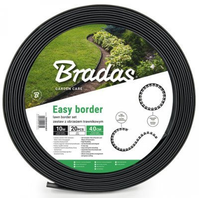 Obruba záhonů, černá, 10m x 4cm EASY BORDER BRADAS OBEB4010SET