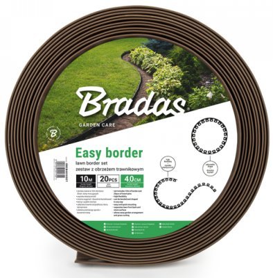 Obruba záhonů, hnědá, 10m x 4cm EASY BORDER BRADAS OBEBR4010SET