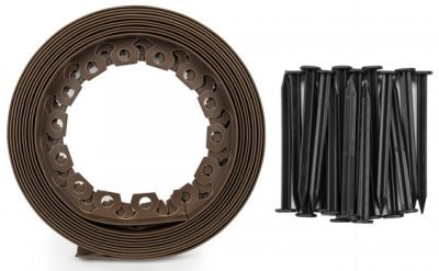Obruba záhonů, hnědá, 10m x 4cm EASY BORDER BRADAS OBEBR4010SET