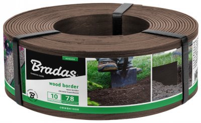 Obruba záhonů WOOD BORDER, hnědá 78mm x 2.8mm x 10m BRADAS OBWBR1008