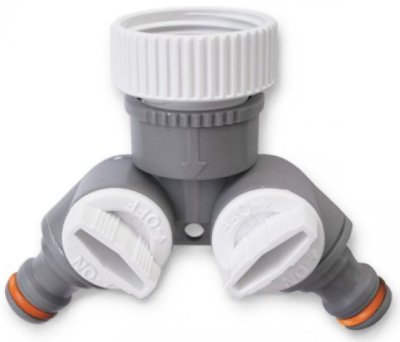 WHITE LINE adaptér na kohoutek s 2 vývody 3/4"-1" a ventily BRADAS WL-2222