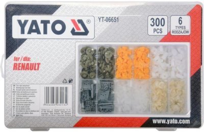 Příchytky plastové pro čalounění Renault 300 ks Yato YT-06651