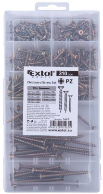 EXTOL CRAFT vruty do dřeva 9 rozměrů, sada 310ks, 1440