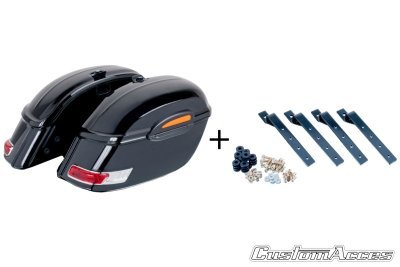 Boční kufry CUSTOMACCES TOURING AMZ002N černý pár, s univerzální KF montáží
