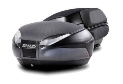 Vrchní kufr na motorku SHAD D0B48306R SH48 Tmavě šedý vč. opěrky, karbonového víka a zámku PREMIUM lock (130.D0B48306R)