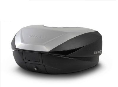 Vrchní kufr na motorku SHAD SH59X D0B59200 černý s hliníkovým krytem (rozšiřitelný koncept) se zámkem PREMIUM SMART