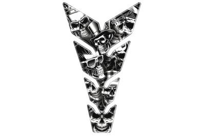 Tankpad PUIG Skull Party Black & White 20594N