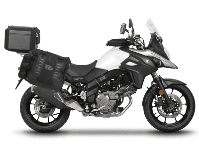 Kompletní sada sedlových brašen SHAD 130.kitTR40big55-9B TERRA TR40 a černého hliníkového 55L topcase, včetně montážní sady SHAD SUZUKI DL 650 V-Strom