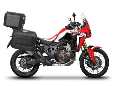 Kompletní sada bočních černých hliníkových kufrů SHAD 130.kitTERRAside-3B TERRA BLACK 36L/47L , včetně montážní sady SHAD HONDA CRF 1100 Africa Twin