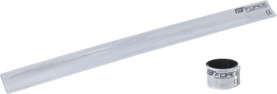 Pásek reflexní FORCE, samonavíjecí, 38 cm, stříbr.