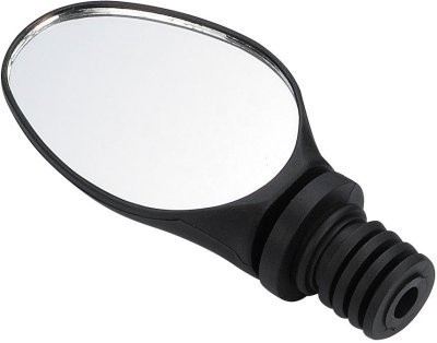 Zpětné zrcátko FORCE plastové do řidítek, černé
