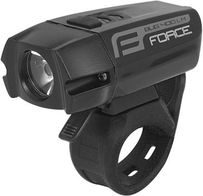 Světlo přední FORCE BUG 400LM USB, černé