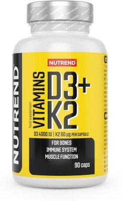 Nutrend VITAMINS D3+K2, obsahuje 90 kapslí