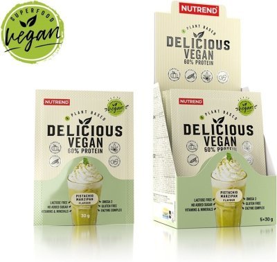 Nutrend DELICIOUS VEGAN PROTEIN 5x30 g pistácie+marcipán