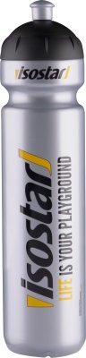 Láhev ISOSTAR 1 l, výsuvný vršek, stříbrná